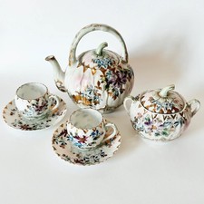 Rare Antique Japanese Kutani "Tea for Two" Set – Mille Fleurs Pattern