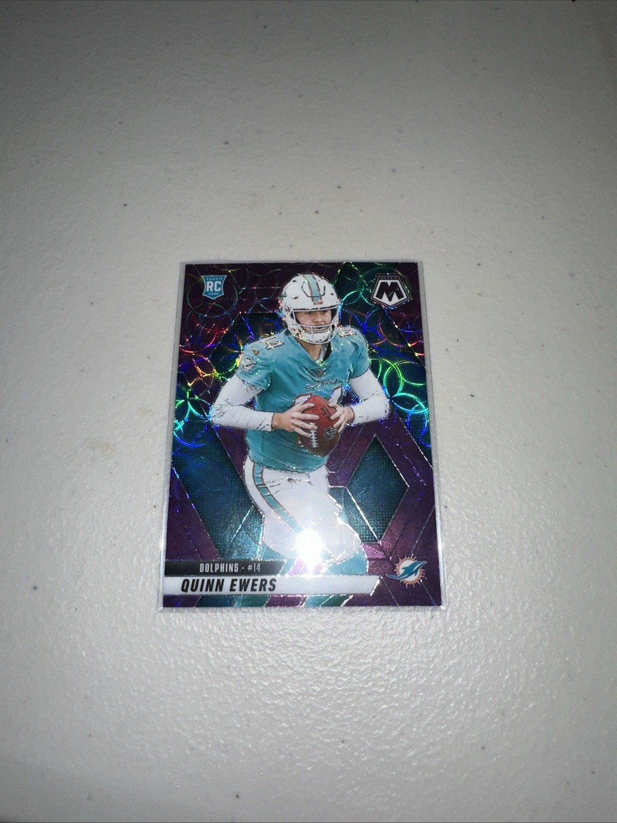 2025 Panini Mosaic Purple Scope Quinn Ewers RC #308 Dolphins