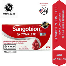 SANGOBION COMPLETE repone las tiendas de hierro y aumenta la hemoglobina para la anemia