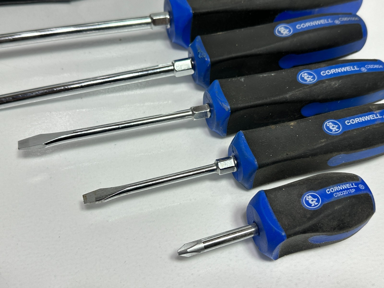 Cornwell Tools 9pc Blue Soft SQUARE Grip Screwdriver Phillips & Flathead Set