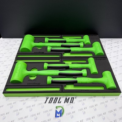 Snap-on Tools NEW 6pc GREEN Dead Blow Hammer Set w/ PRO-FI Foam