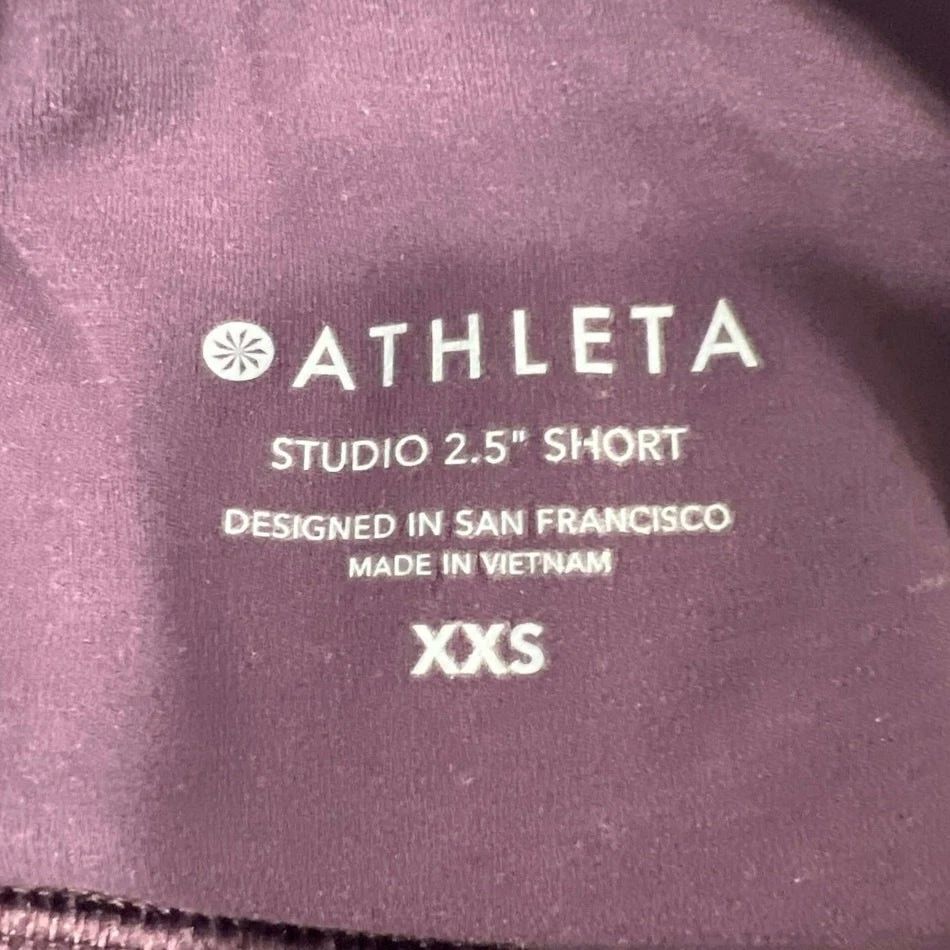 Athleta Studio 2.5" Purple High Waist Acivewear Training Gym Yoga Shorts Sz XXS - Image 3 of 4