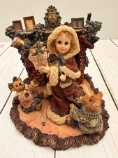 1997 Boyds Bears Sandra Claus At Fireplace Yesterdays Child Figurine 6" VGUC