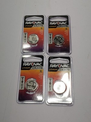 Lot of 4 Rayovac CR2016 Lithium Battery KECR2016-1G 1 3V Battery Pile/Pila
