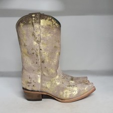 Corral Golden Touches Suede Western Boot Gold Big Kid 5M WILL FIT WOMEN 6M