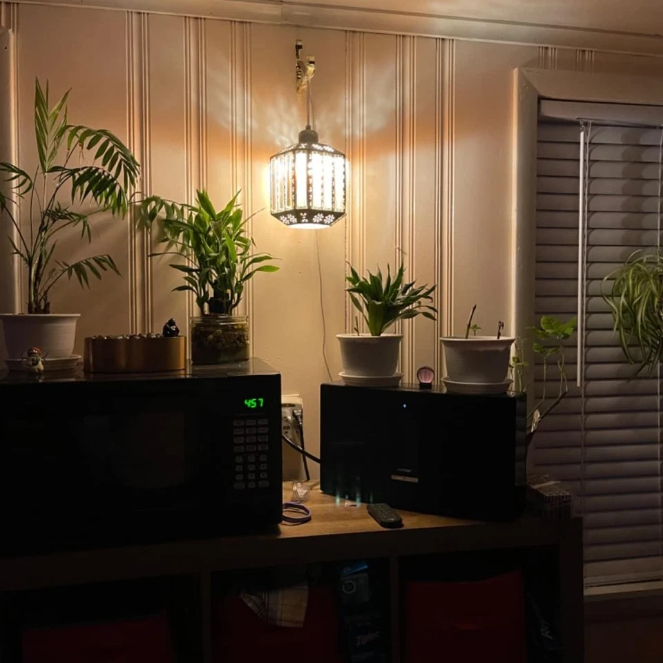 Boho Hanging Lamp Plug-In, Rustic Crystal Swag Light, Dimmable 16.4 FT Cord - Image 4 of 4