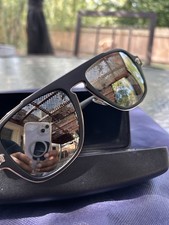 Versace VE2199 Medusa Charm Aviator Sunglasses   Black Metal Frame, Mirror UV400