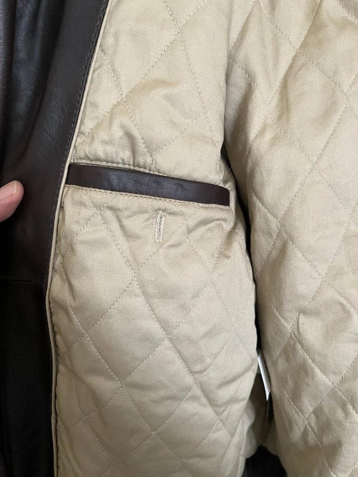 Chaps Ralph Lauren Brown Leather Jacket Size L - Image 4 of 4