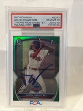 2023 Bowman - Chrome Prospects Justin Crawford #BCP-3 Green Refractor /99 (RC)