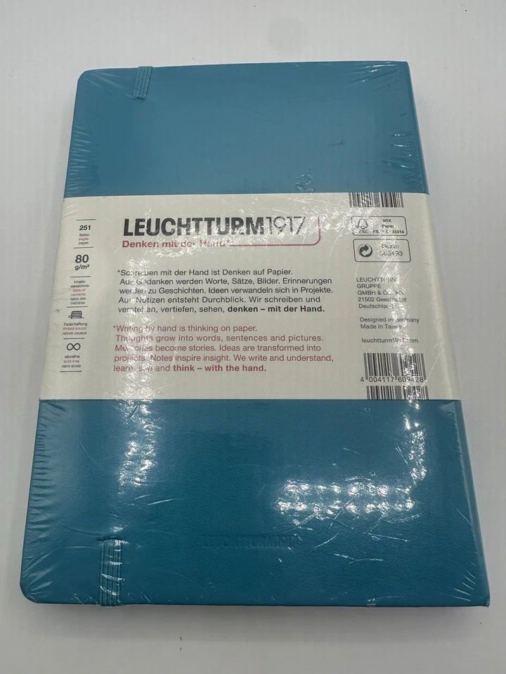 Leuchtturm 1917 Hardcover Dot Grid Notebook in Ocean Blue  A5 - NEW Never Opened - Image 2 of 2