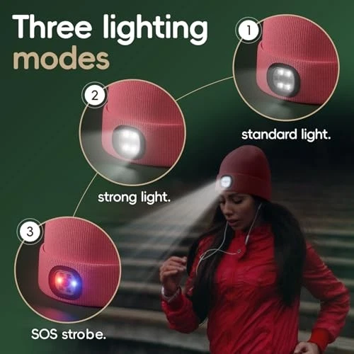 Gorro Unisex con La Luz, Regalos para Hombre Mujer Marido Él Rosa Foto 2 de 4