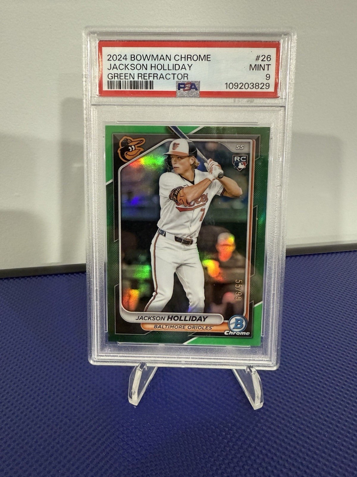 2024 Bowman Chrome - Jackson Holliday #26 Green Mojo Refractor /99 (RC)