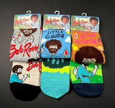 2 Pair Bob Ross Joy of Painting Novelty Socks Fuzzy Beard Afro Adult One Size