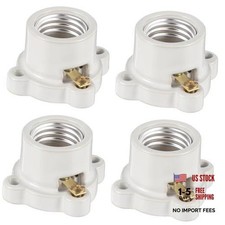 Set of 4 Porcelain Lamp Holder Sockets E26/E27 Medium Keyless Threaded with 4