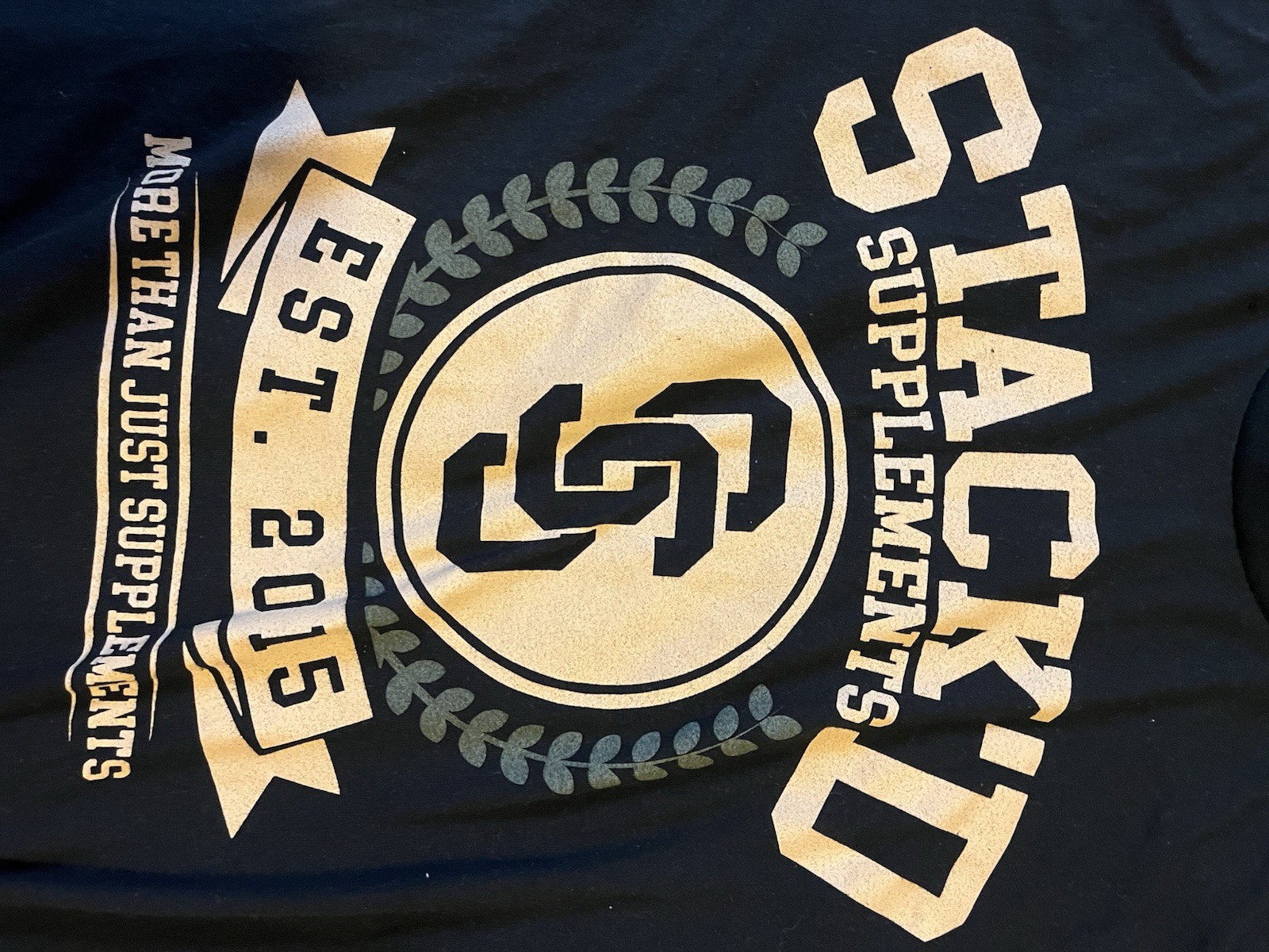 STACK'D SUPPLEMENTS Black Graphic Logo Cotton Men… - image 2