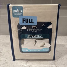 6 Pc FULL Serta Perfect Sleeper Elite Prochill Cooling Fabric Sheet Set TAN