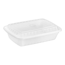 150 Pack 28 OZ White Rectangular Microwavable Containers With Lids Food Take Out