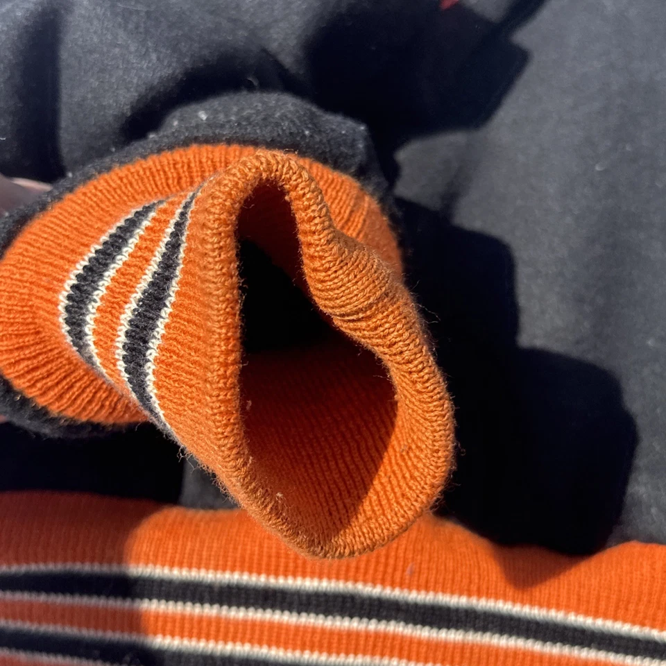 Vintage Holloway Varsity Jacket Men’s Medium Orange & Black USA Wool College - Изображение 4 из 4