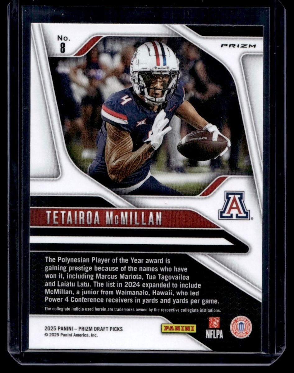 2025 Panini Prizm Draft Picks Red Wave Tetairoa McMillan RC