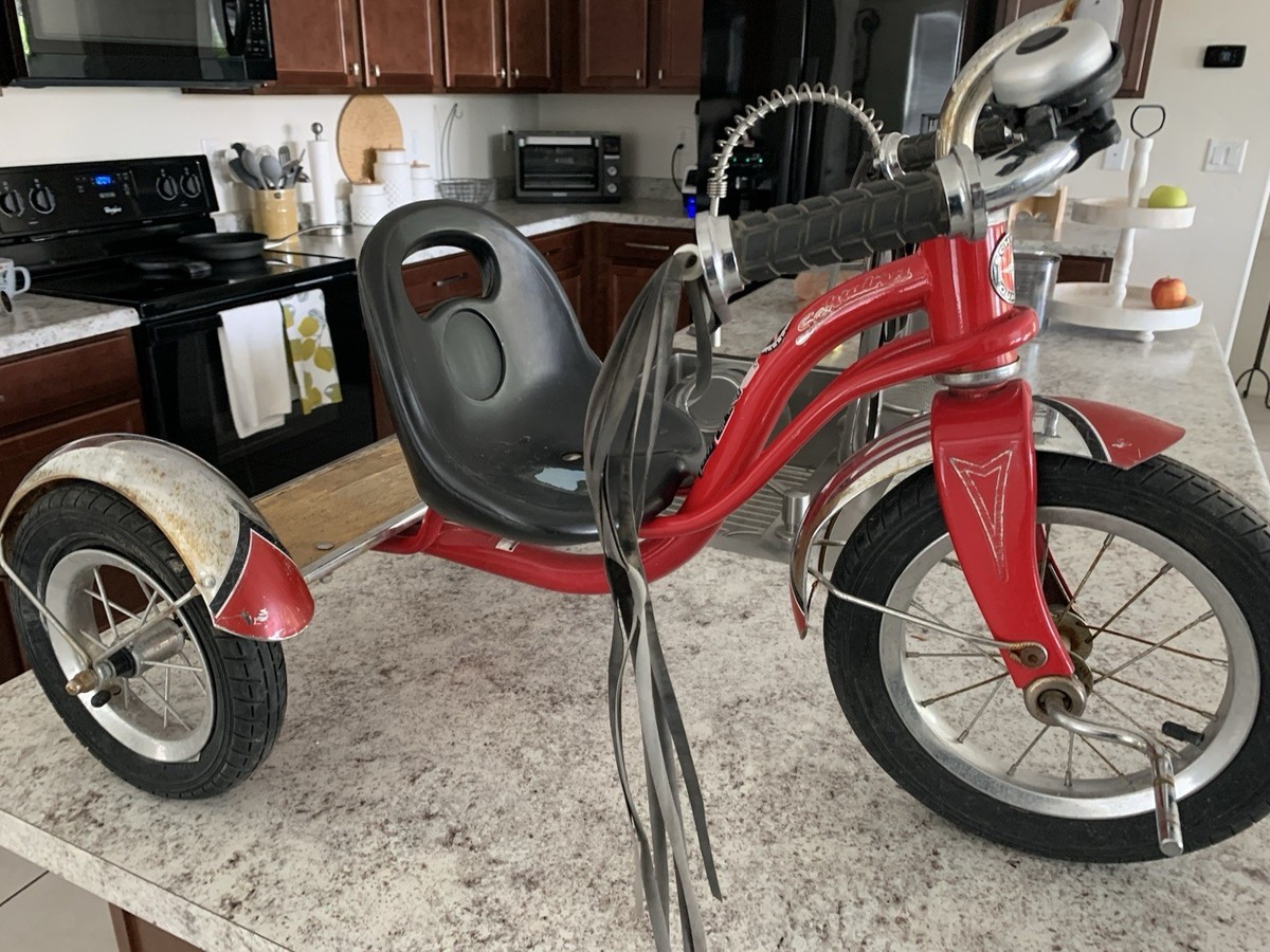 Schwinn Roadster Tricycle 12 Kids Ages 2-4 Retro Steel Frame Red