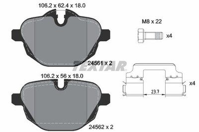Bremsbelagsatz Hinten Trw-System für BMW F10 G30 F90 F11 G31 G32 09-> 2456870
