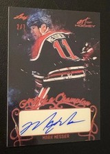 RARE /7 2022-23 Leaf Art of Hockey Mark Messier AUTO AC-MM1 Oilers HOF Autograph