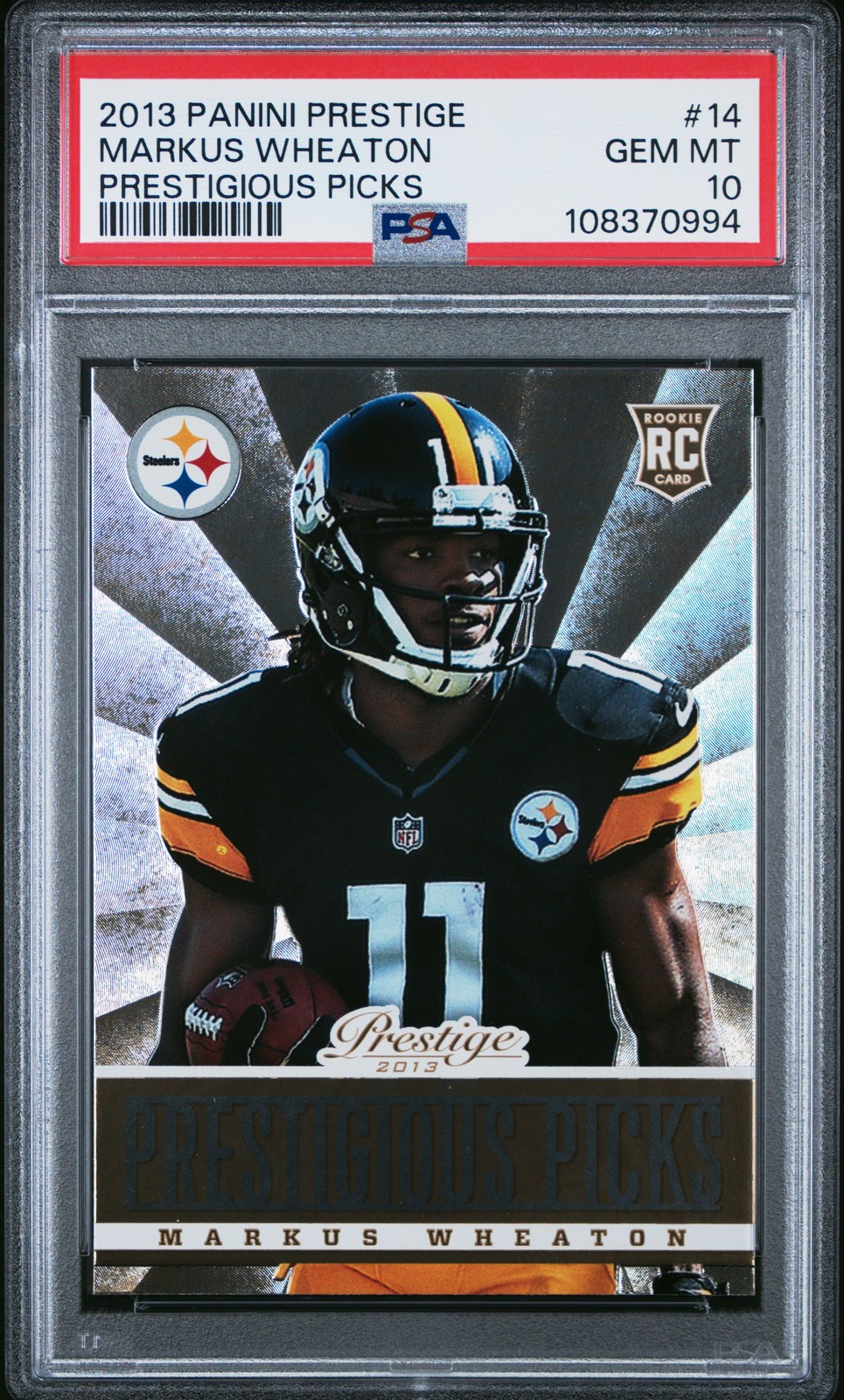 2013 PANINI PRESTIGE PRESTIGIOUS PICKS #14 MARKUS WHEATON PSA 10