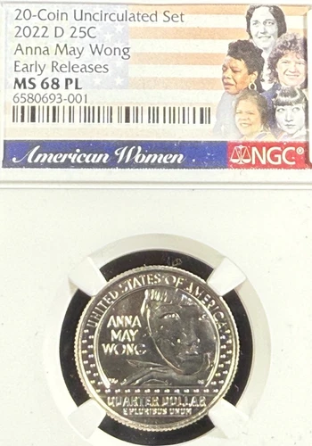 2022 D ANNA MAY WONG AMERICAN WOMEN QUARTER EARLY RELEASE NGC MS 68 PL