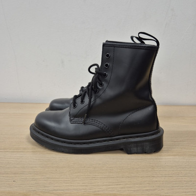Dr Martens 1460 Mono Stitch Black Leather Smooth Ankle Boots