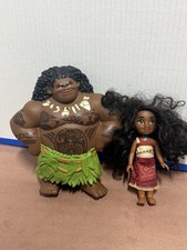 Disney Moana Maui Figure & Moana Doll Lot Toy Set Princess Movie Character