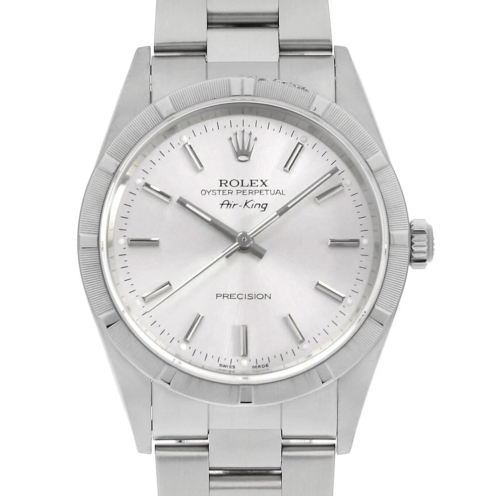 Rolex — ROLEX Air king 14010M Silver bar Y Number second hand mens