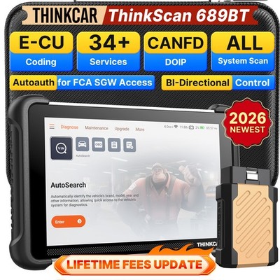 2026 OBD2 Scanner THINSCAN 689BT Bidirectional Car System CANFD & DoIP Scan Tool