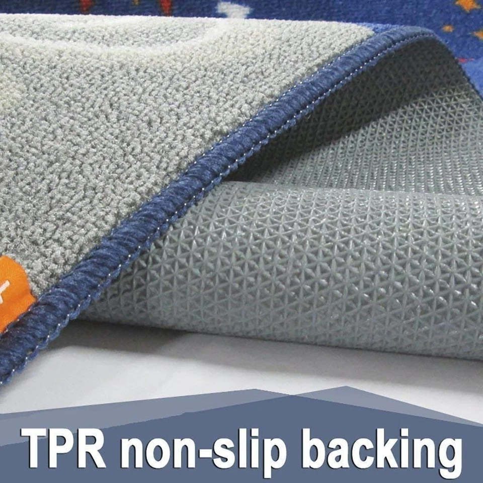 Blue Solar System Kids Area Rug Educational Learning Carpet Fun Rug Children ... - Image 4 of 4