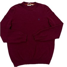 Maglione pullover Timberland misto lana merino rosso uomo XL tweed preppy classico