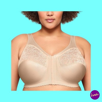 GLAMORISE Damen BH in Übergröße, MagicLift Frontverschluss 1200, Blush, UK 38G