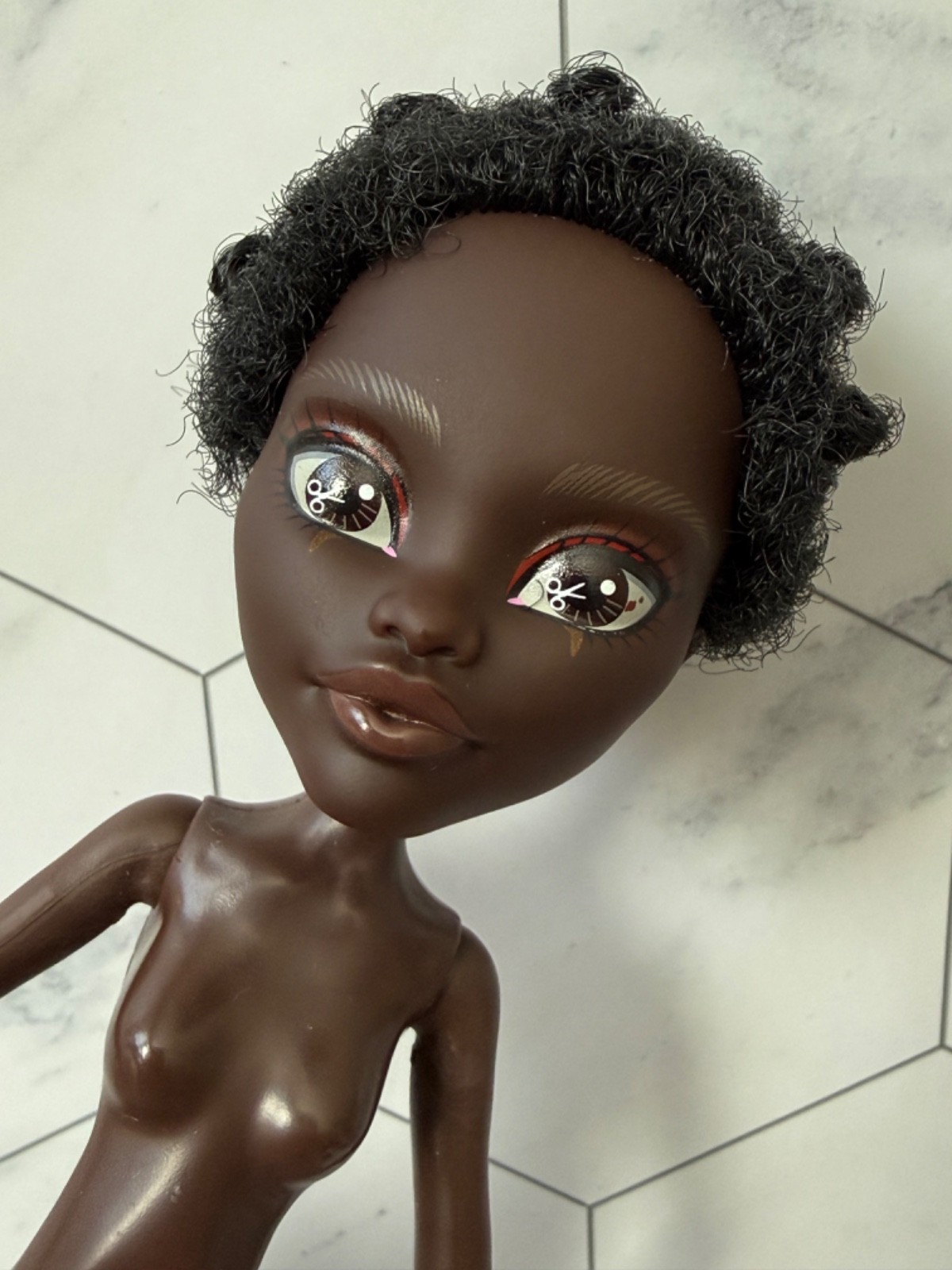 New Monster High Doll Skullector US Red Wilson Black Hair Nude Doll 4 OOAK