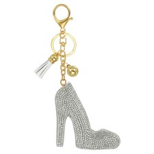 Rhinestone Keychain, Bling Keychain Bag Charm Purse Charm, White