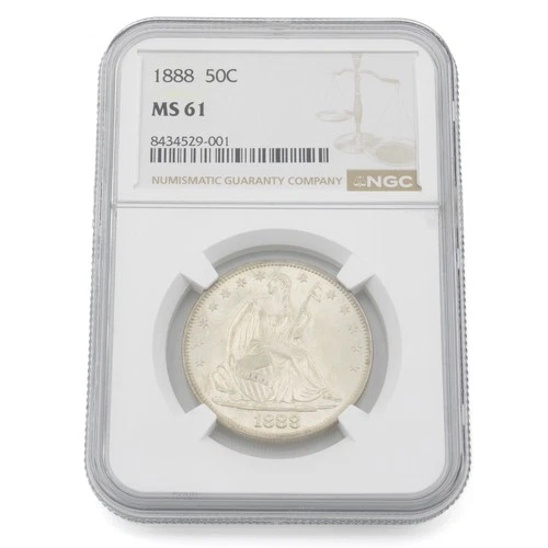 1888 Liberty Seated Half Dollar NGC Graded MS 61 USA Silver 50c Coin NR #C894-3
