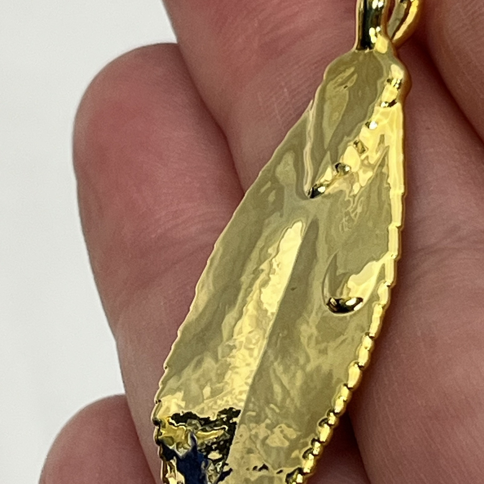 Vintage Gold Dipped Unbranded Leaf Necklace Penda… - image 14