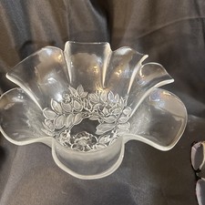 VTG 1980 s Mikasa Clear Crystal Rosella Flora...