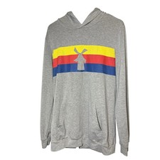Dutch Bros Coffee Hoodie Men s Large Gray Windmill Logo Lightweight Pullover