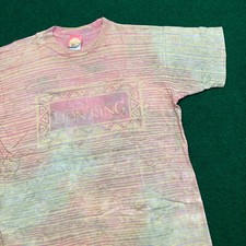 Vintage The Lion King Shirt M Yellow Orange All Over Print Logo Movie Promo 90s