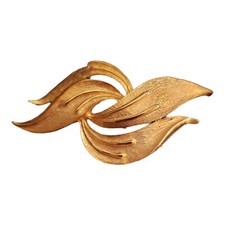 Vintage Don-Lin Brooch Pin Large Gold Tone Swirl Design Signed