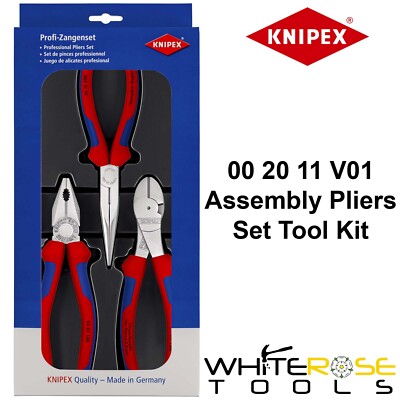 Knipex Zangen Montageset Werkzeugset Kombination Diagonal Snipe Nase 3tlg