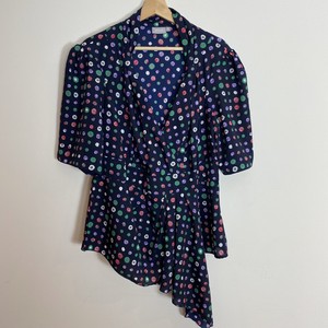 multi colored polka dot blouse