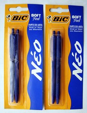 2x RARA PENNA BIC VINTAGE ANNI 90 SOFT FEEL CAUTSUK EDIZIONE GRECA USA NUOVA SIGILLATA!
