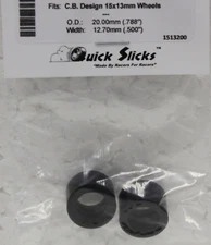 QUICKSLICKS CB71XF SILICONE TIRES FOR 15x13mm ALUMINUM WHEEL 1/32 SLOT PART