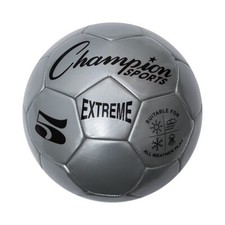 Champion Sports Extreme Soft Touch Butyl Bladder Soccer Ball, Size 5, Silver