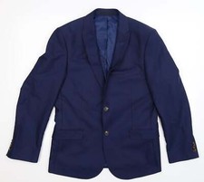 One Six Five Mens Blue Polyester Blend Suit Jacket Size 40