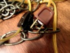 Vintage Mid Century Modern Hanging Glass Swag Lamp Hollywood Regency chain  plug — photo 9